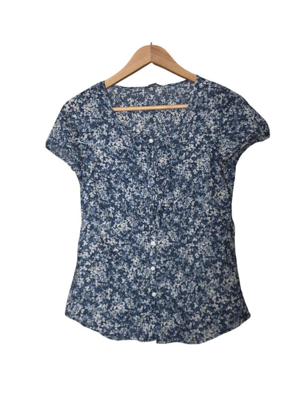Women's - Eddie Bauer Blue Floral Top, Size XS